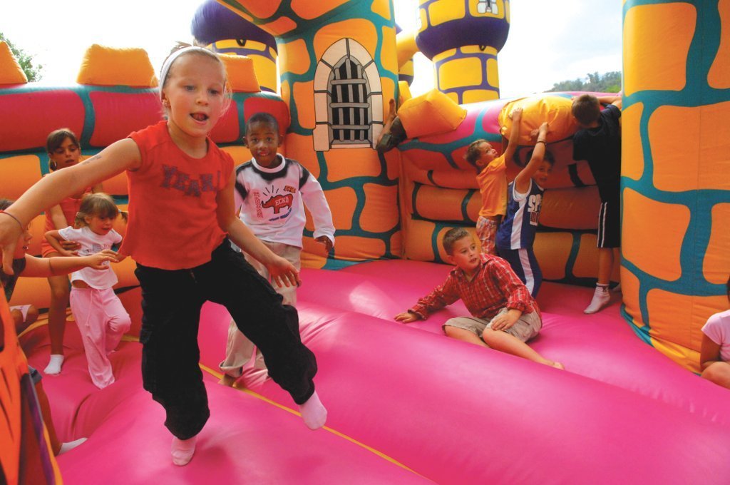 Fun bounce house party