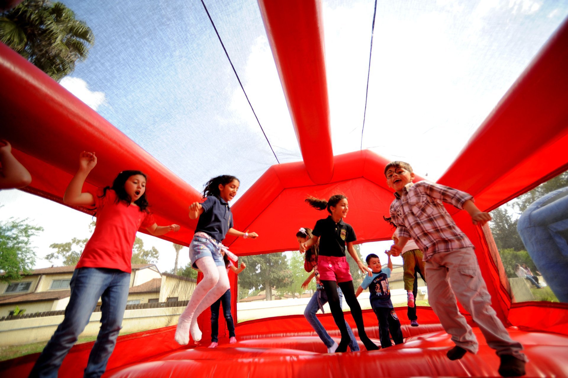 Red bounce house