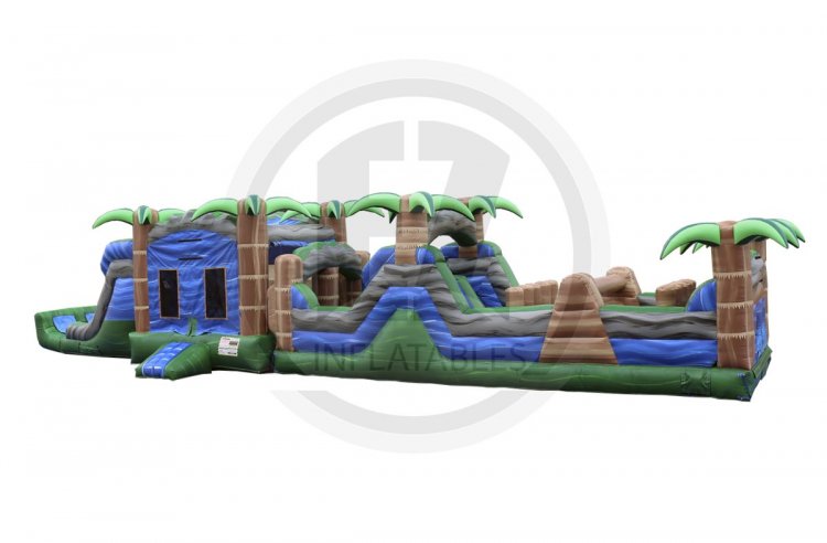 63ft Blue Tropical Combo With Obstacle Course